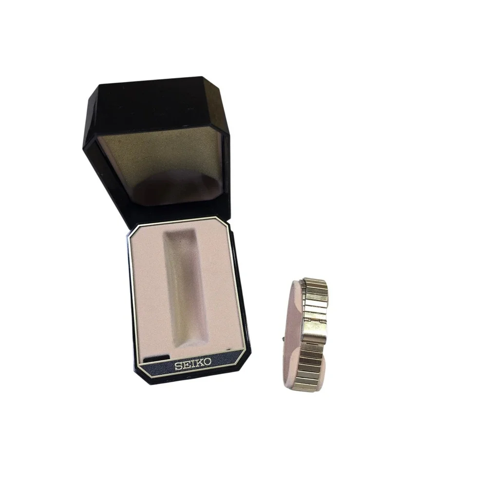 Seiko Quartz‎ Vintage Gold Tone Rectangular Dress Watch 5Y30-5020 with Box